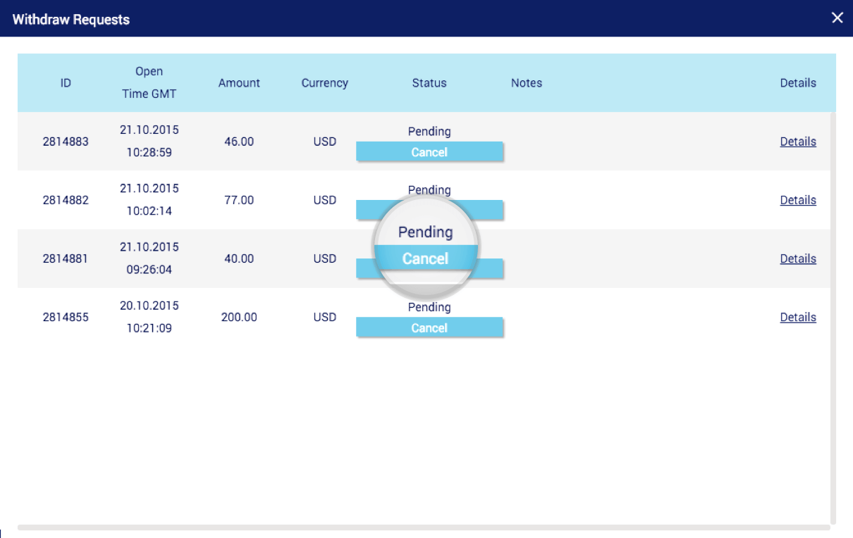 Withdrawal Request Status